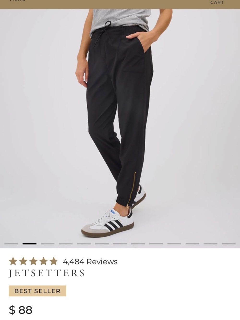 Jetsetters Women’s Black Drawstring Joggers with Zip Ankle